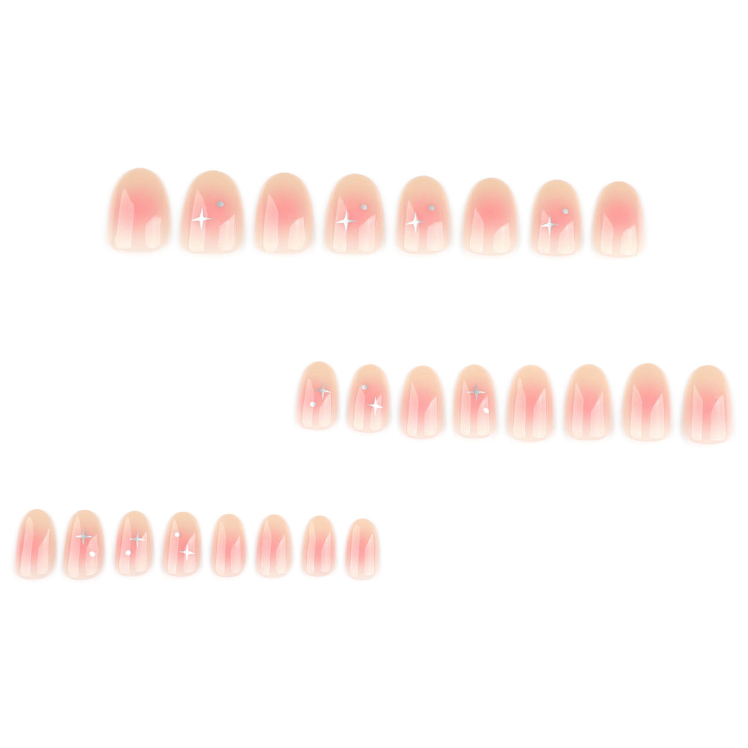 Artful nail extensions with shiny rhinestone accents Kalsten