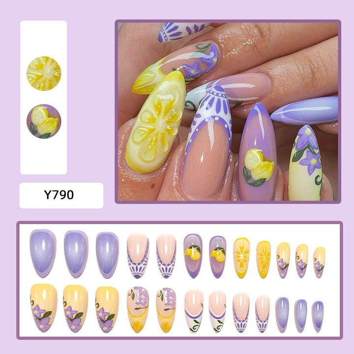 Artful Nail Tips Set with Leaf Accents Kalsten