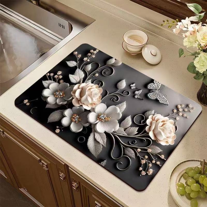 Artistic Floral Kitchen Mat Kalsten