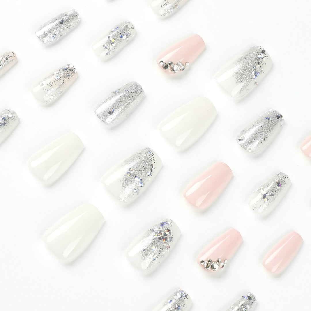 Elegant Nail Art with Glitter Details Kalsten