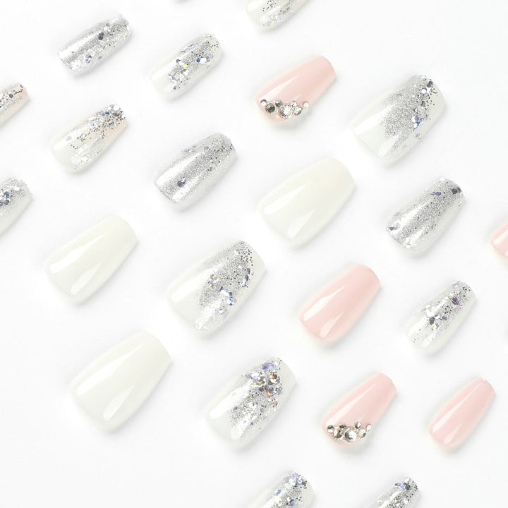 Elegant Nail Art with Glitter Details Kalsten