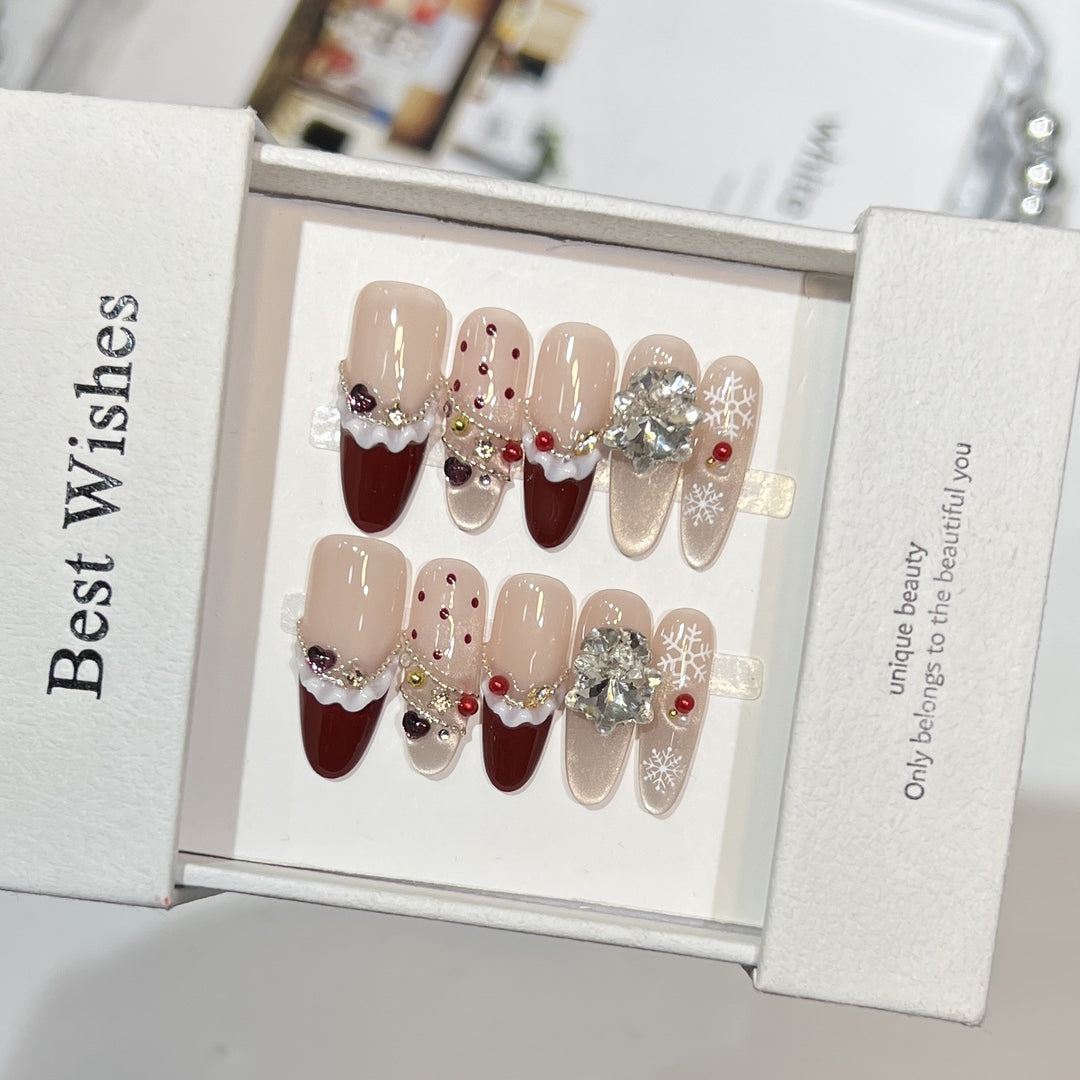 Festive-Themed Press-On Nail Art Set Kalsten