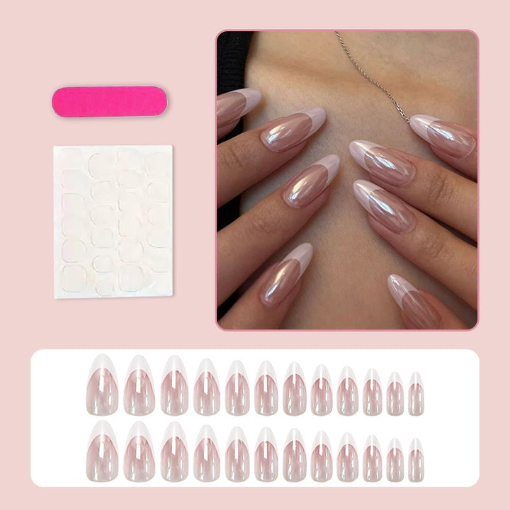 Acrylic nail set with elegant pointed shapes and glossy accents Kalsten