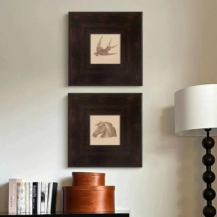 Framed Abstract Ink Artwork