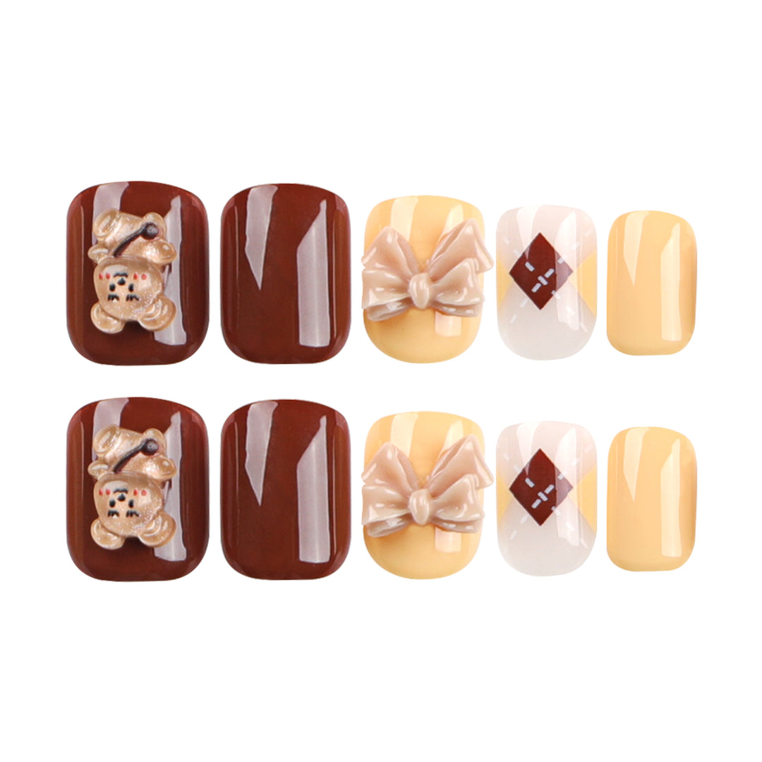 Artful nail extensions in modern design with flower accents Kalsten