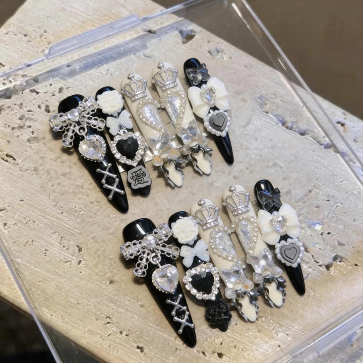 Gothic-Inspired Decorative Nail Art Clips