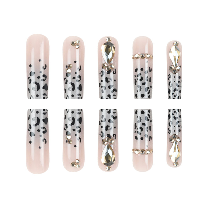 Decorative Stiletto Press-On Nails with Cat Eye and Floral Accents Kalsten