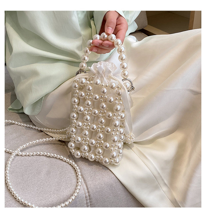 Elegant Pearl-Embellished Evening Handbag