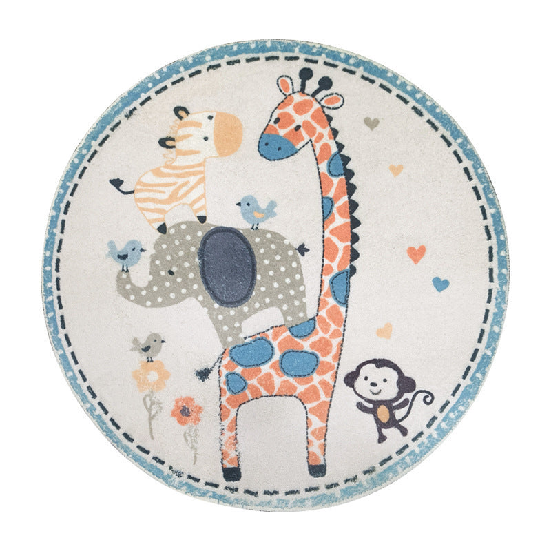 Rabbit-Themed Round Area Rug Kalsten