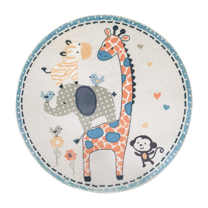 Rabbit-Themed Round Area Rug Kalsten