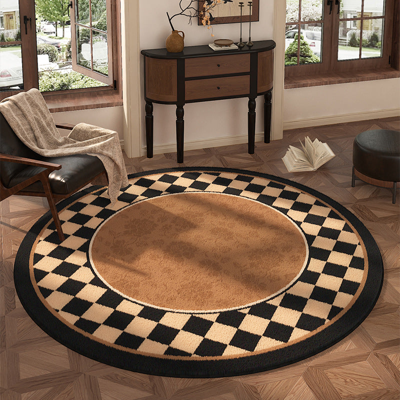 Round Floral Design Area Rug
