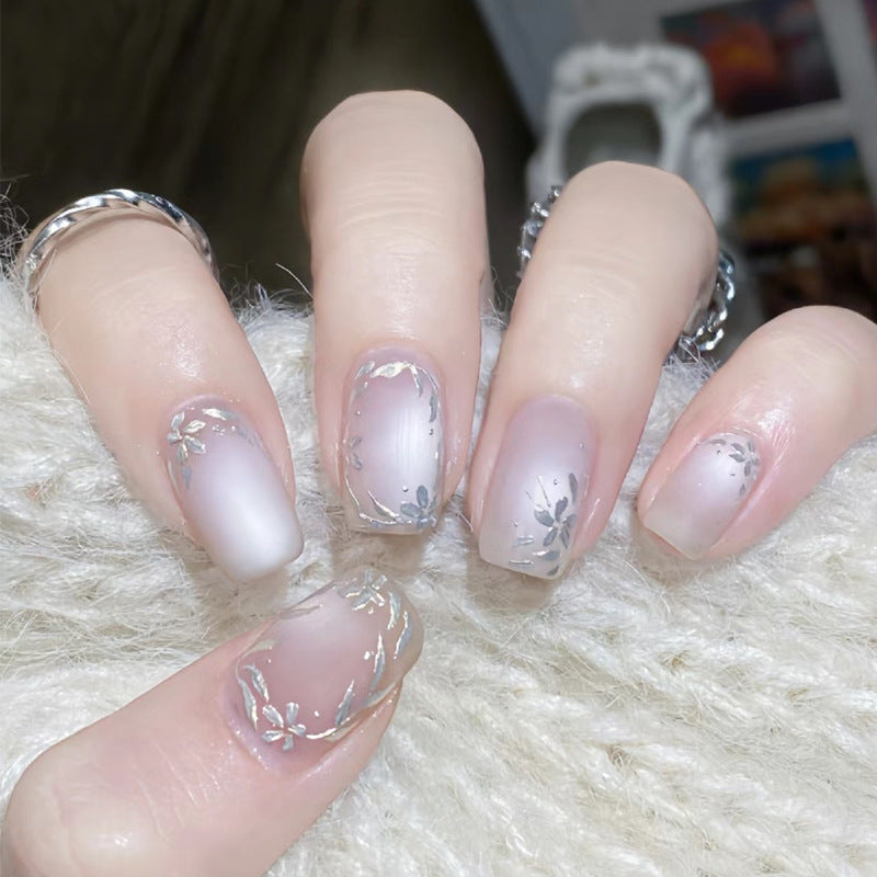 Elegant Glitter-Accent Press-On Nail Set