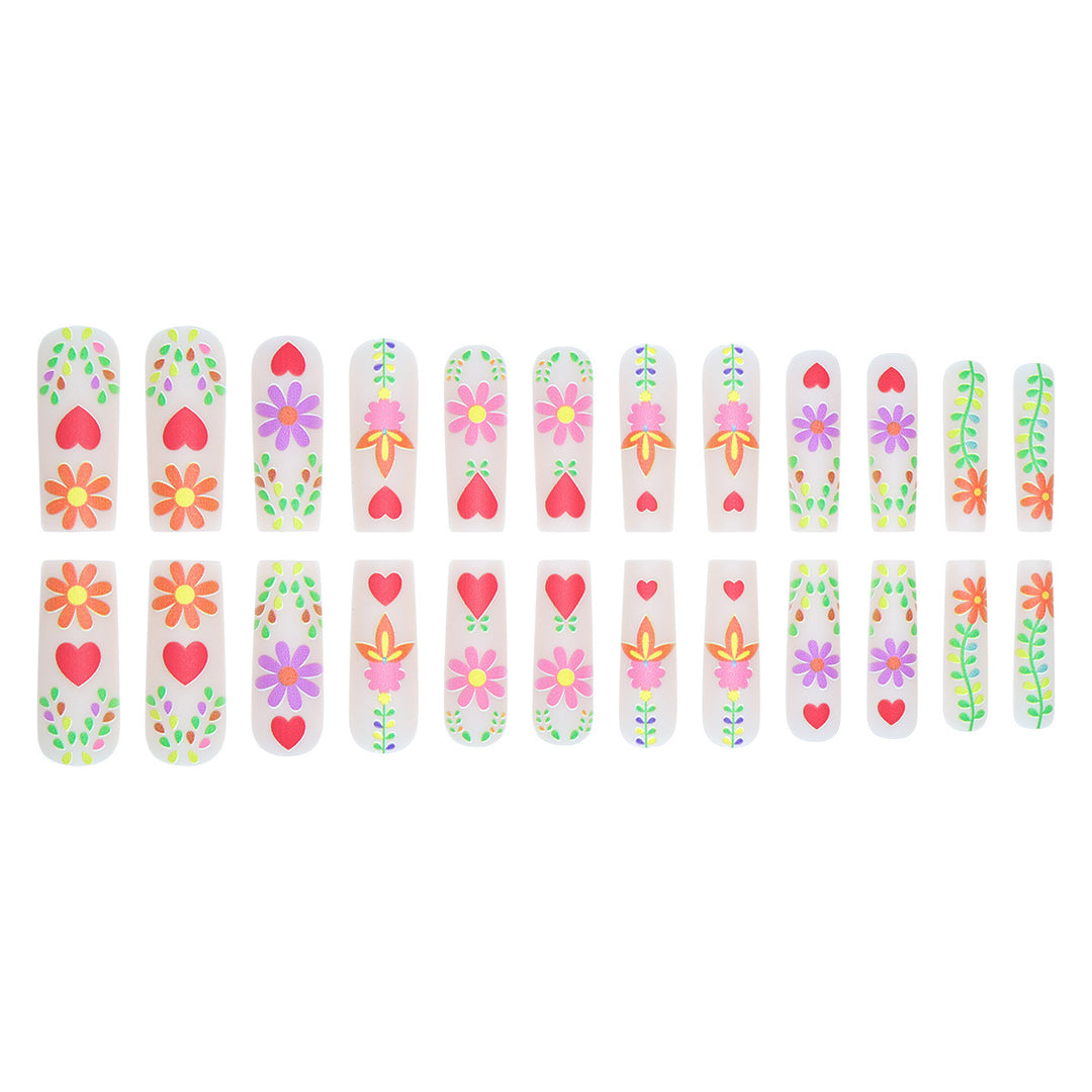Decorative Floral Press-On Nails Kalsten