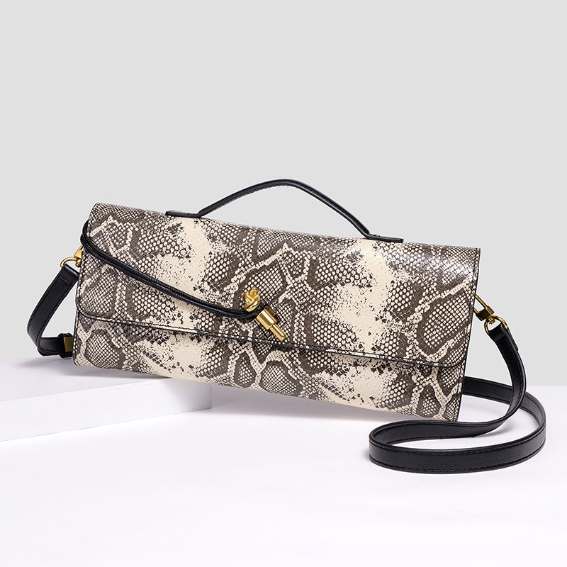 Embossed Snake Print Evening Clutch Kalsten