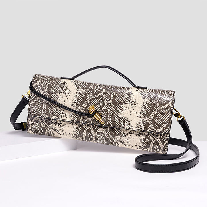 Embossed Snake Print Evening Clutch Kalsten