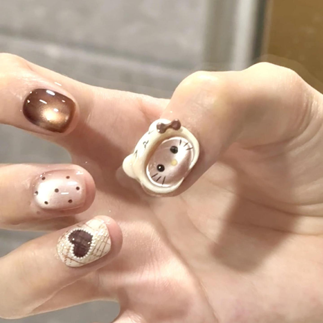 Artifical nails with Playful Animal Design Kalsten