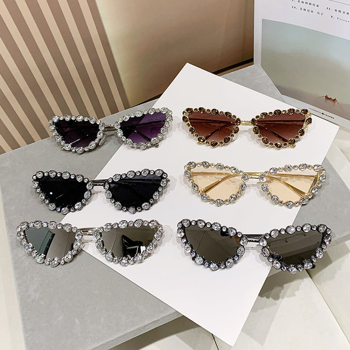 Ladies Glamorous Cat-Eye Sunglasses with Sparkling Rhinestone Details Kalsten