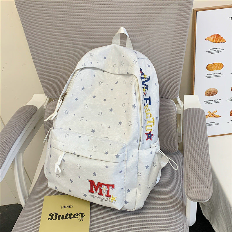 Stylish Star-Embellished Corduroy Backpack Kalsten