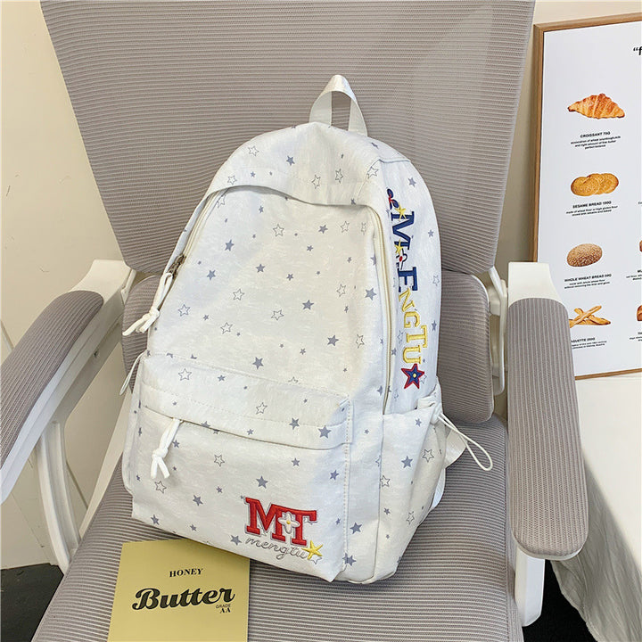 Stylish Star-Embellished Corduroy Backpack Kalsten