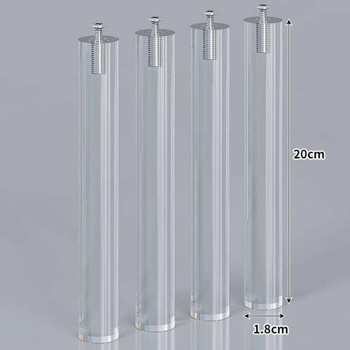Large Wall-Mounted Clear Acrylic Floating Display Shelf Panel with Pre-Drilled Standoffs