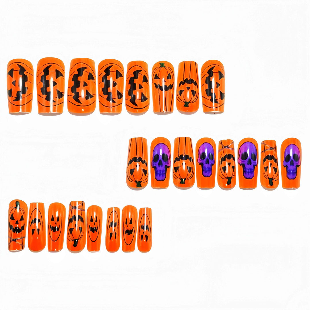 Halloween artificial nails with vibrant spooky design Kalsten