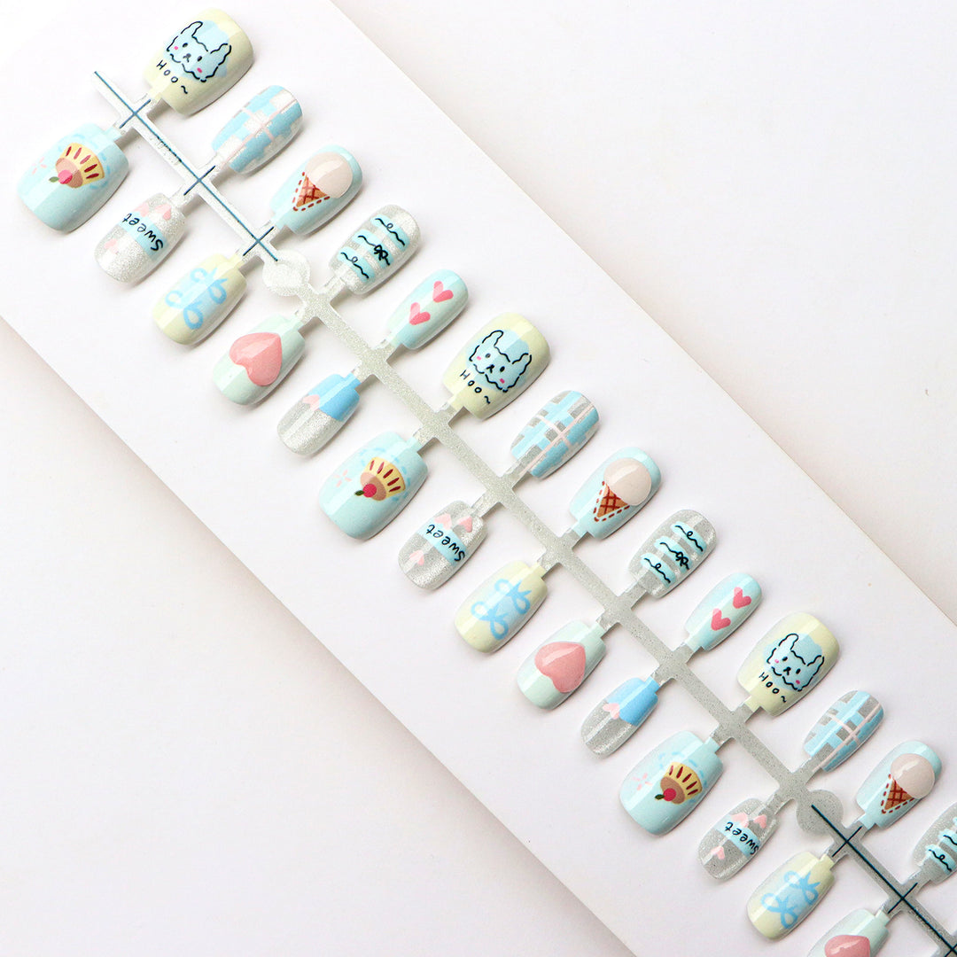Playful Cartoon-Inspired Press-On Nail Set