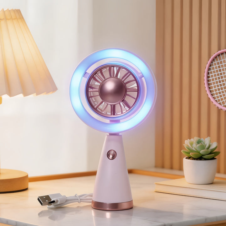 Ladies portable fan with LED light Kalsten