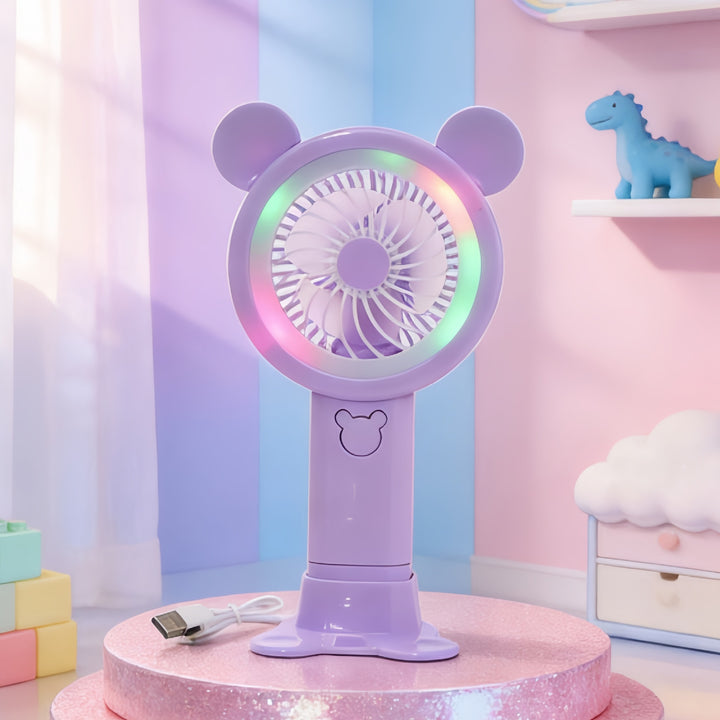 Women’s Portable USB Hand Fan with LED Lights and Creative Design Kalsten