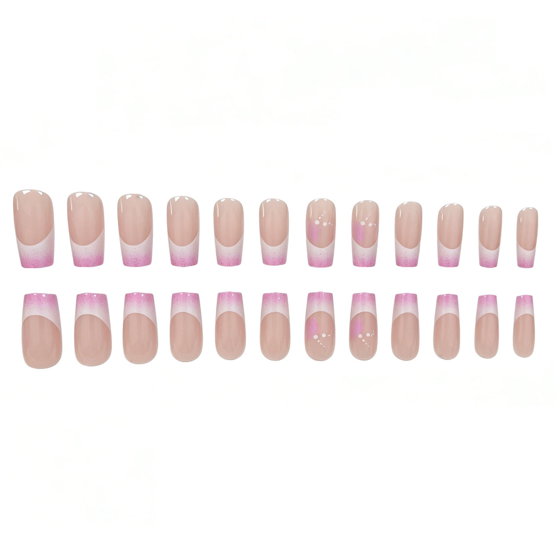 Elegant French Tip Glitter Nail Set Kalsten