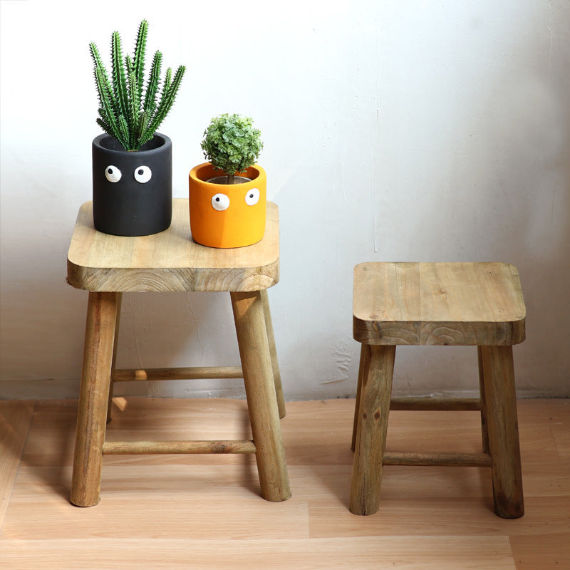 Handcrafted wooden stool Kalsten