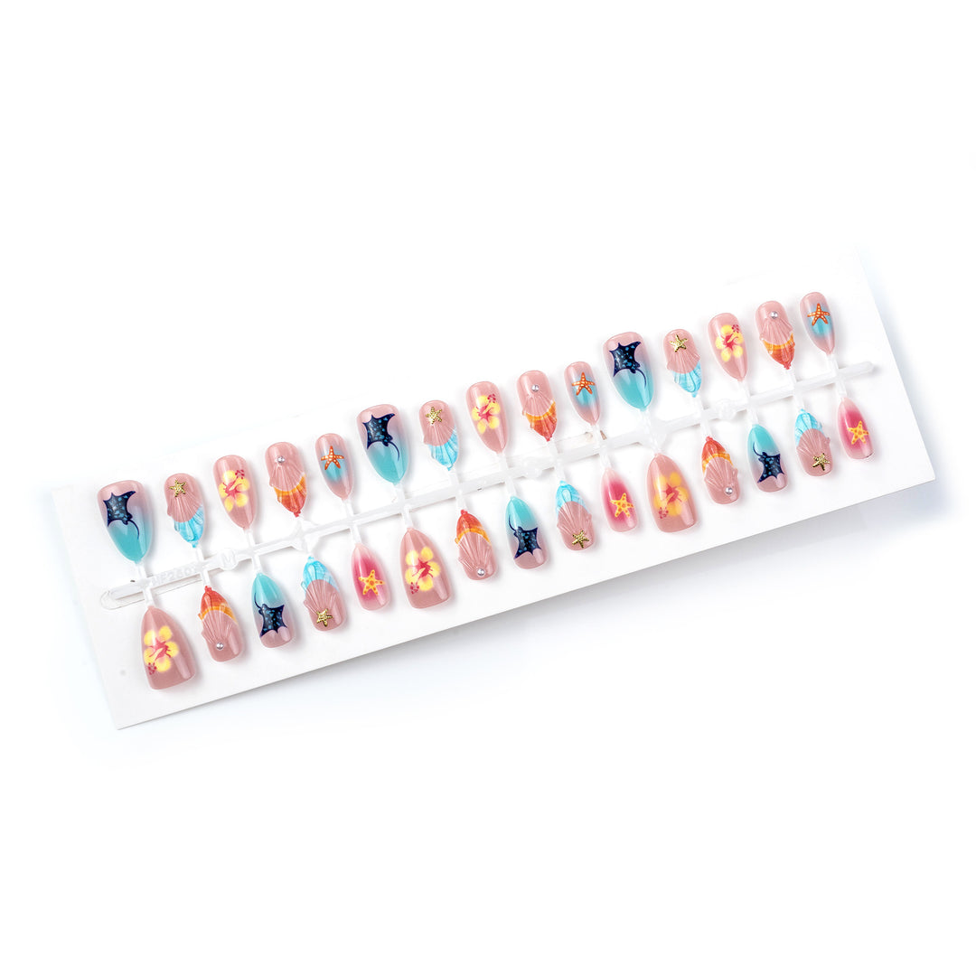 Tropical Ocean-Inspired Press-On Nail Set