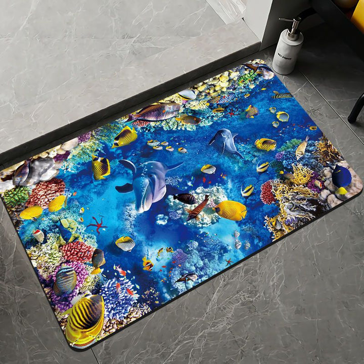 Elegant Floral Design Bath Mat Kalsten