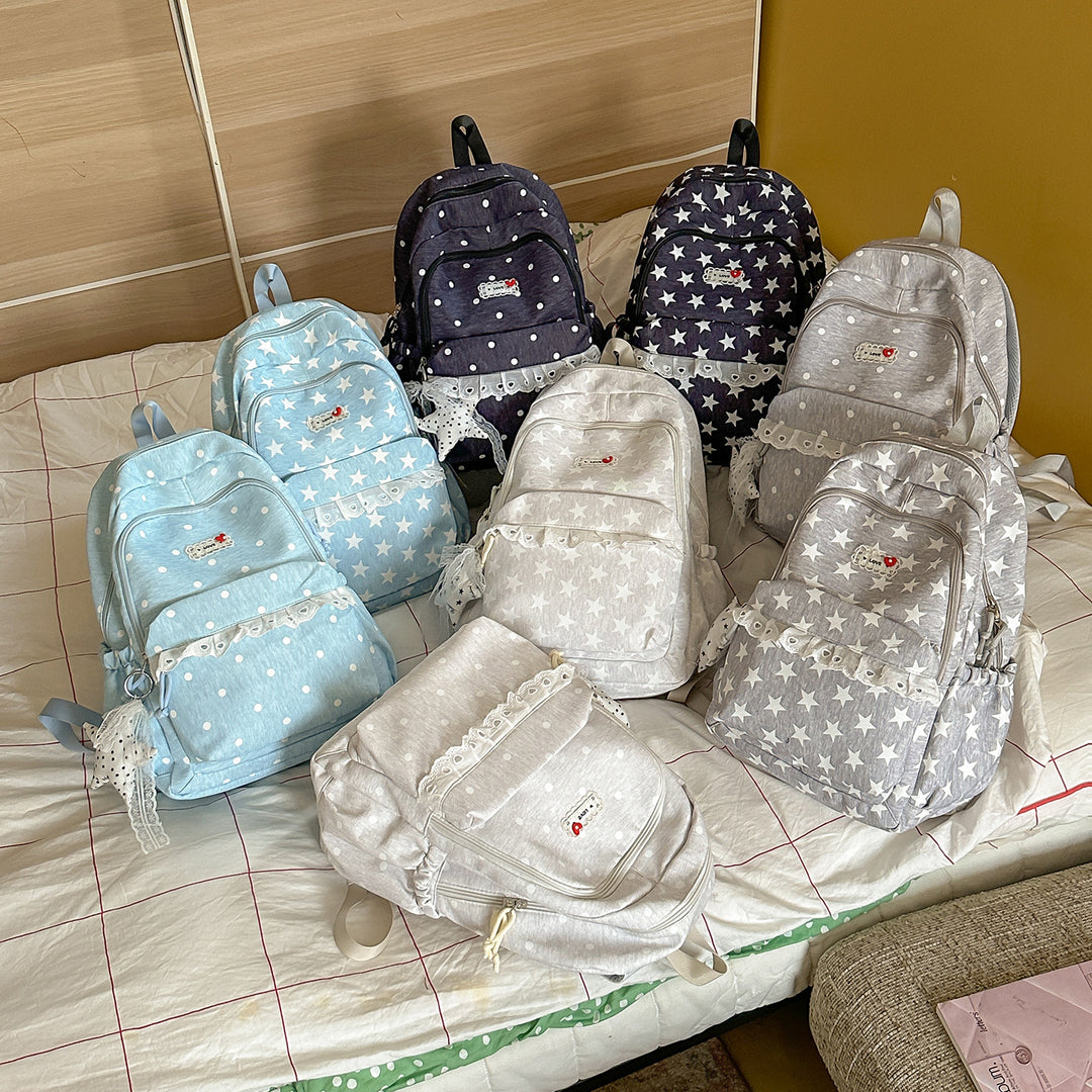 Trendy Star-Print School Backpack Kalsten