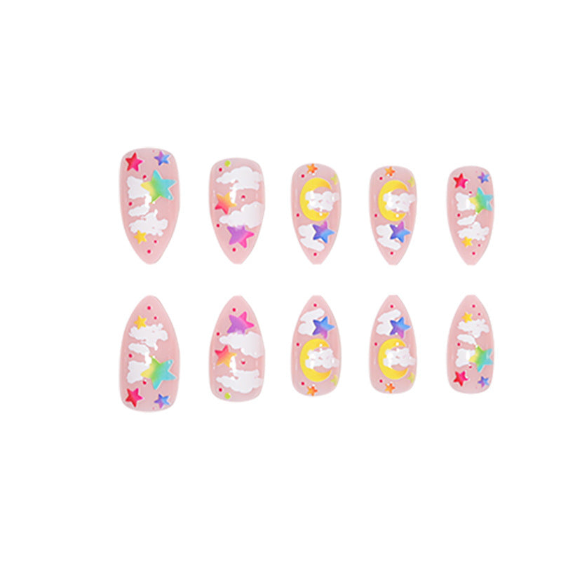 Vibrant Celestial Themed Press-On Nails Kalsten