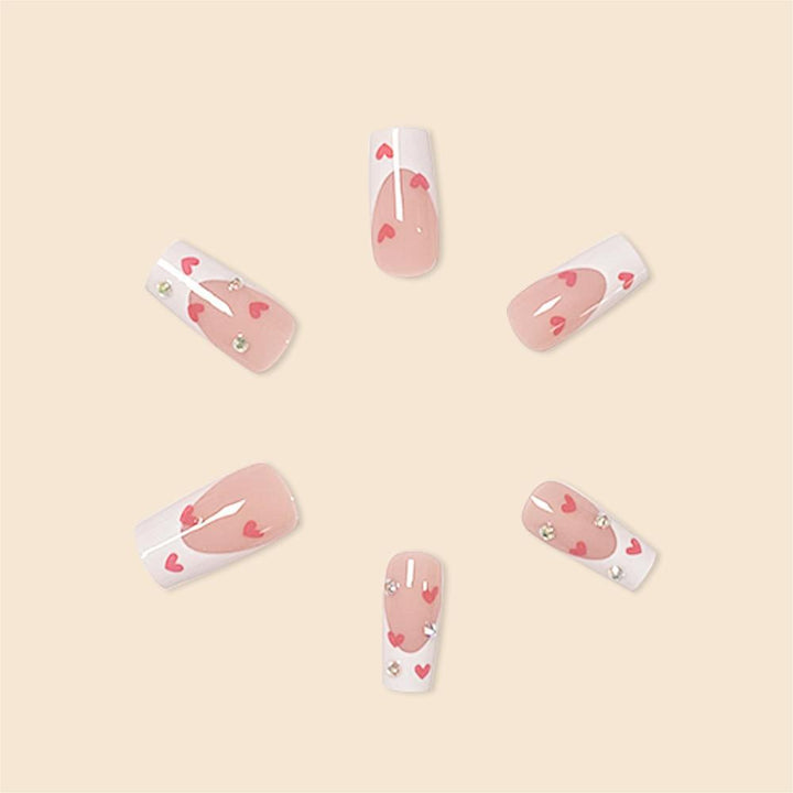 Stylish Heart-Themed Nail Art Extensions