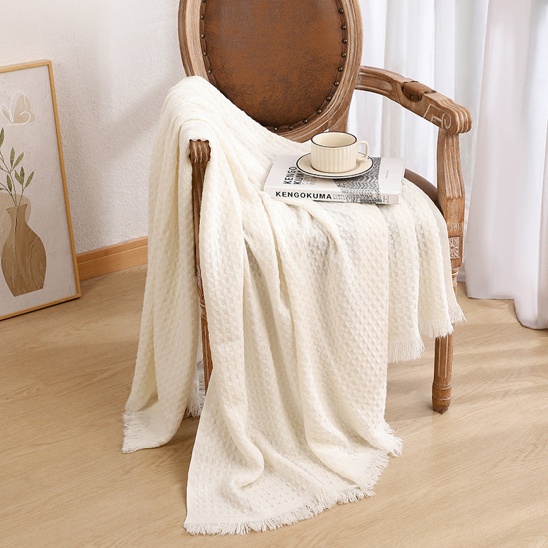 Luxurious Textured Knit Throw Blanket Kalsten