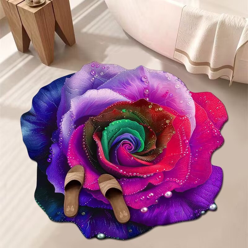 Artistic Floral Bath Mat