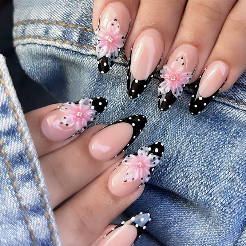 Artistic Floral Stiletto Press-On Nails