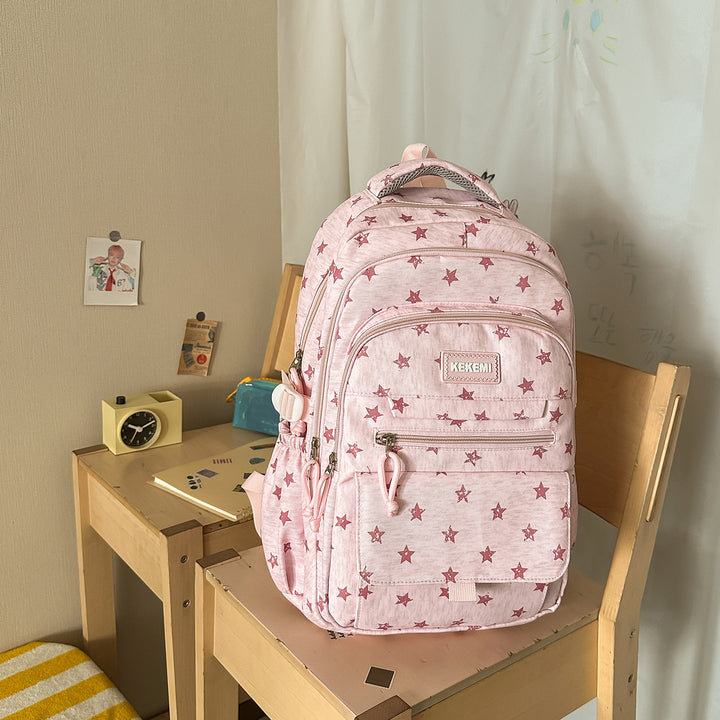 Stylish Star-Printed School Backpack Kalsten
