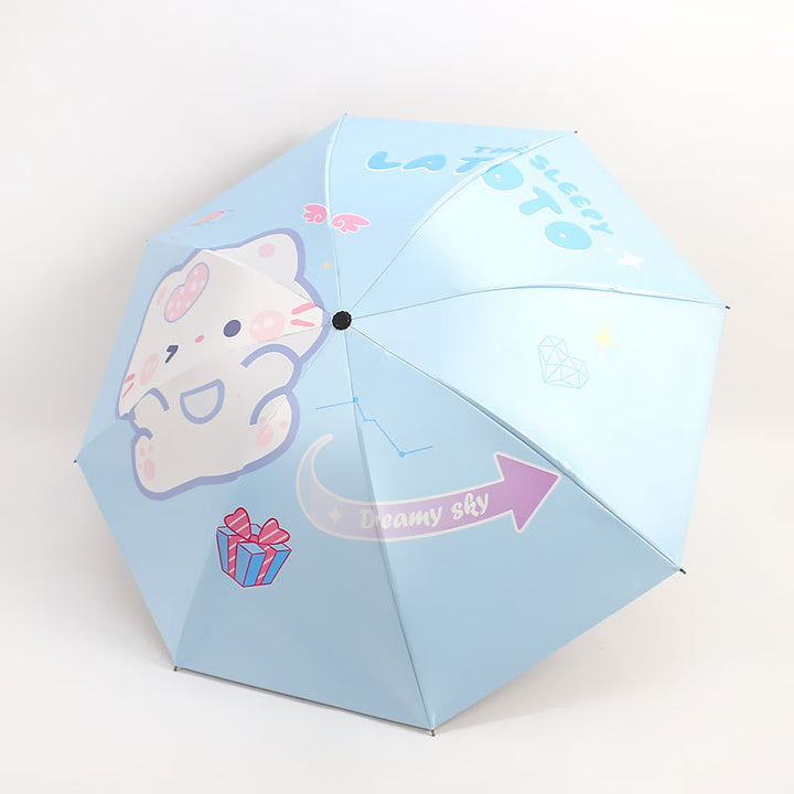 Women Folding Umbrella with Cute Animal Design Kalsten