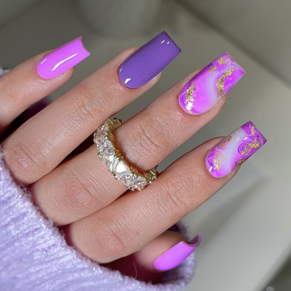 Artistic 3D Marble Acrylic Nail Extensions Kalsten