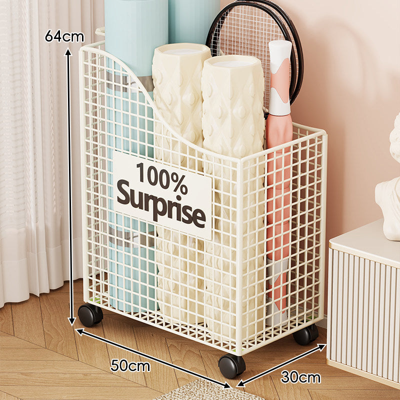 Tall Slim Rolling Wire Mesh Vertical Storage Cart with Casters