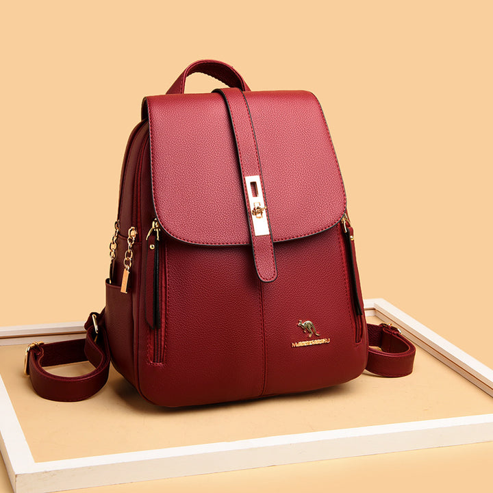 Elegant Multi-Functional Leather Backpack Kalsten