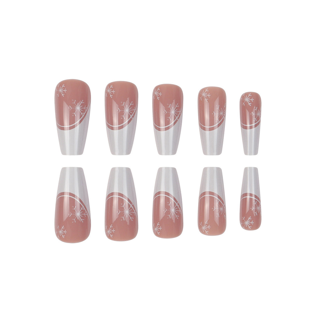 Artistic Snowflake Design Long Stiletto Press-On Nails Kalsten