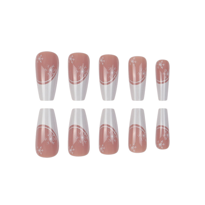 Artistic Snowflake Design Long Stiletto Press-On Nails Kalsten