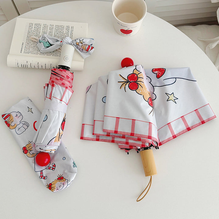 Ladies folding umbrella with playful children's motif Kalsten