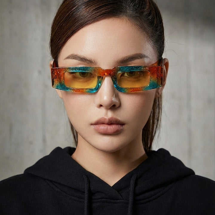Women's fashionable geometric sunglasses with transparent frame and polarized lenses Kalsten