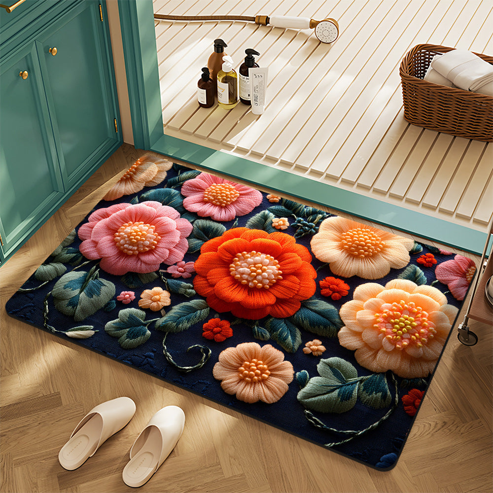 Floral Pattern Bath Mat Kalsten