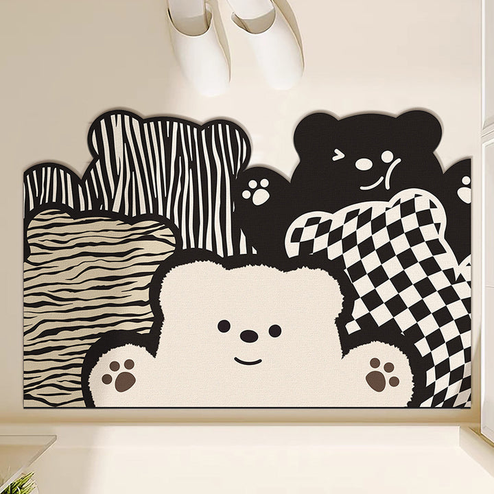 Cute Bear-Themed Welcome Mat