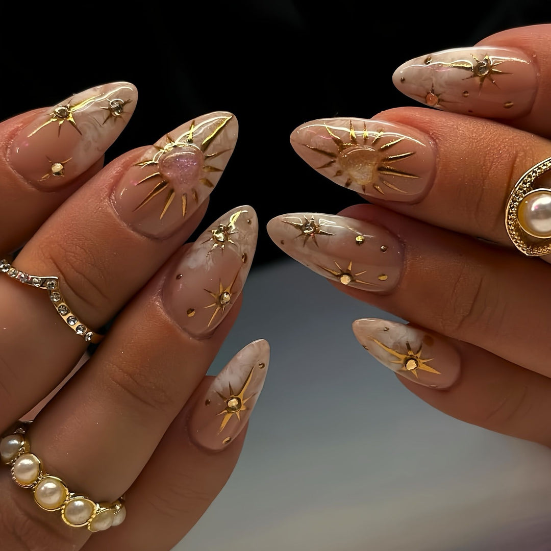 Decorative Star-Accented Press-On Nail Set Kalsten